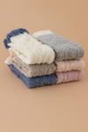 6 pairs of fluffy fuzzy slipper socks in soft colors