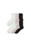 6-pack of men's hemp crew socks in white, natural, and black colors