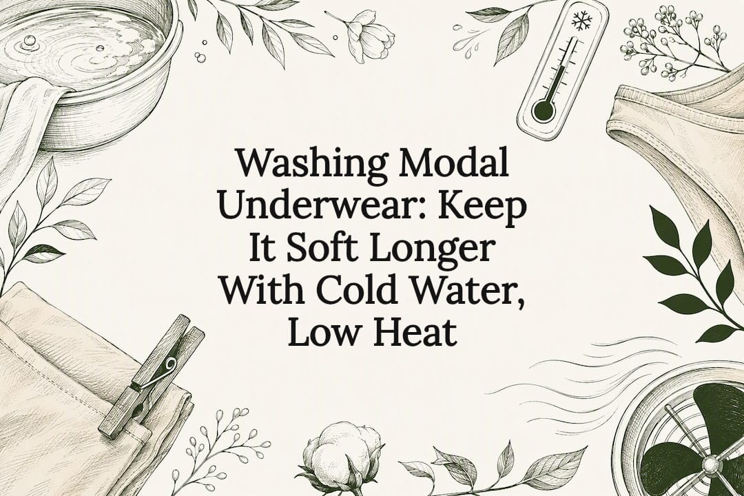 Decorative modal underwear care title card