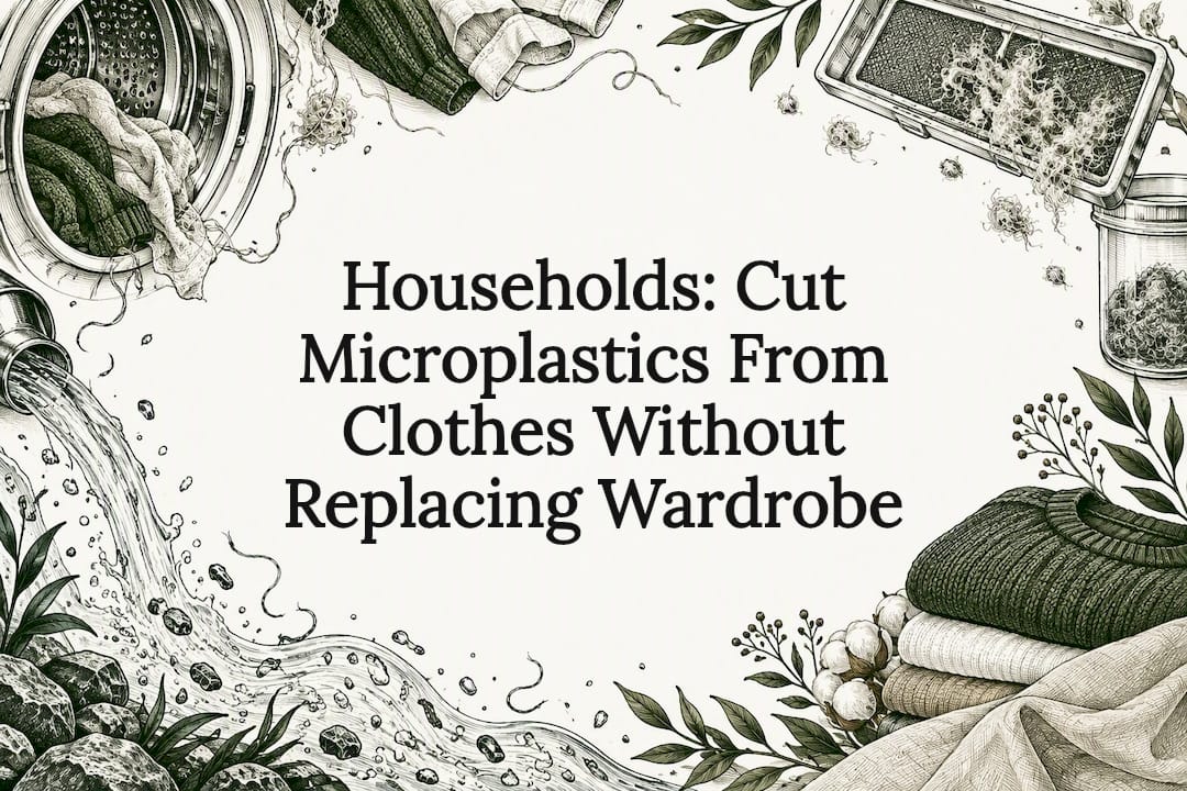 Decorative laundry microfiber pollution title card