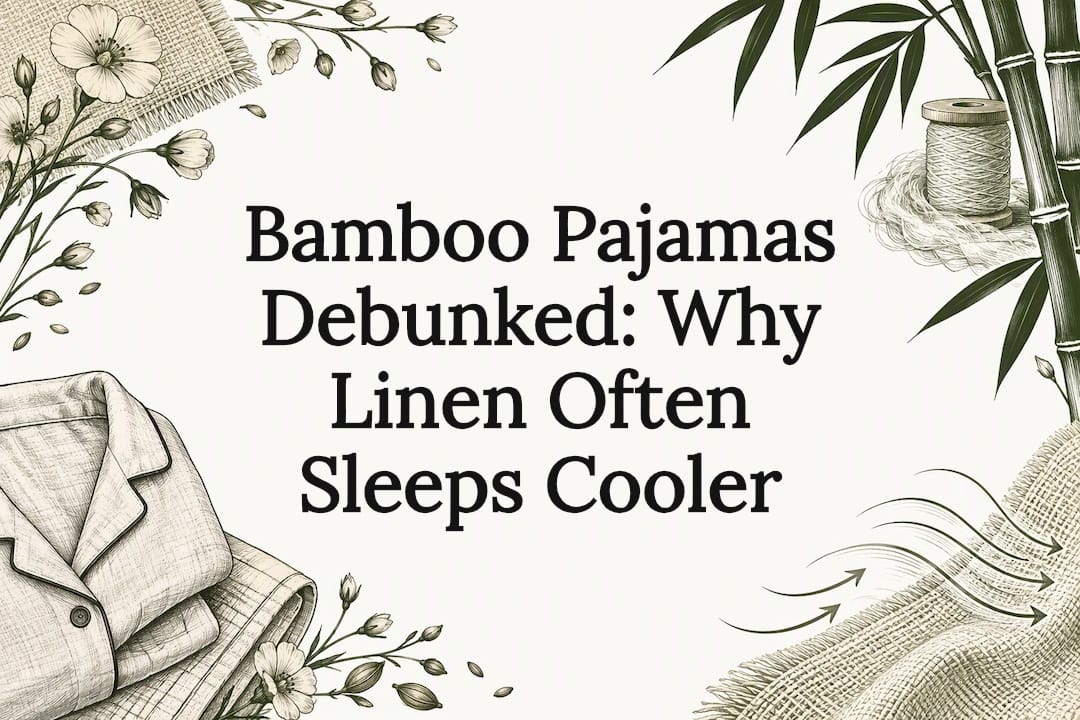 Decorative linen and bamboo title card illustration