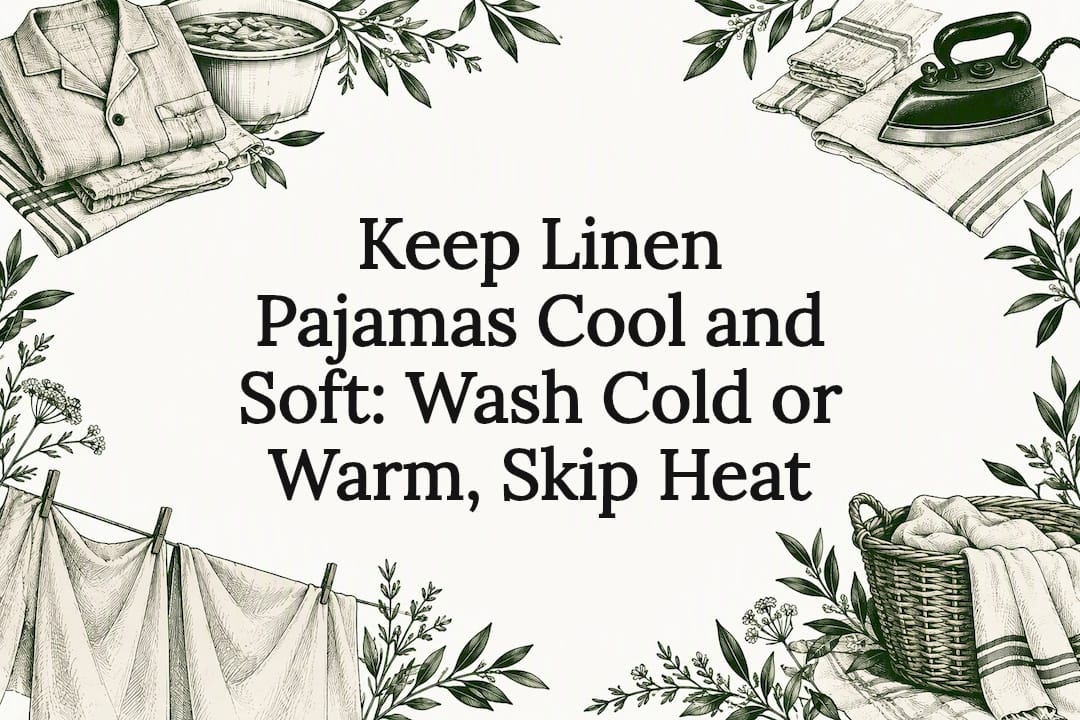 Decorative linen pajama care title card