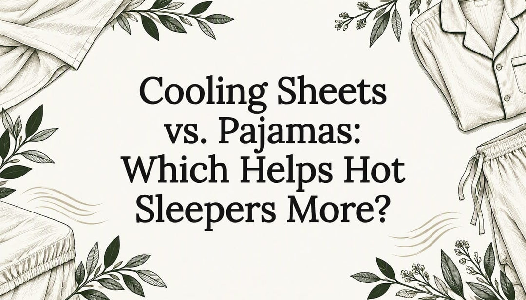 Hand-drawn sheets and pajamas frame the title