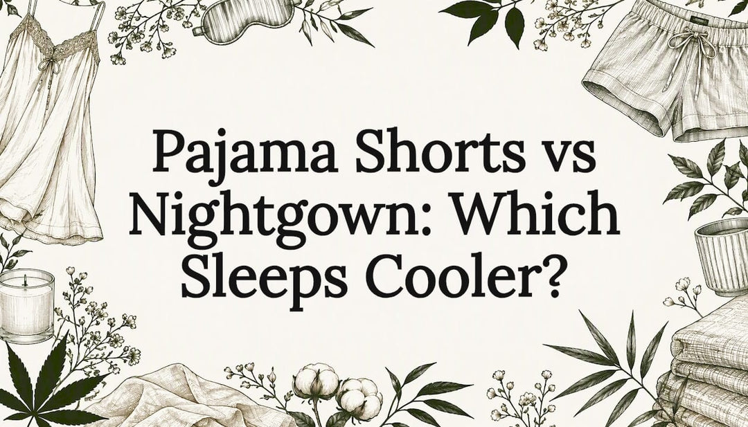 Sketch motifs framing a sleepwear comparison title