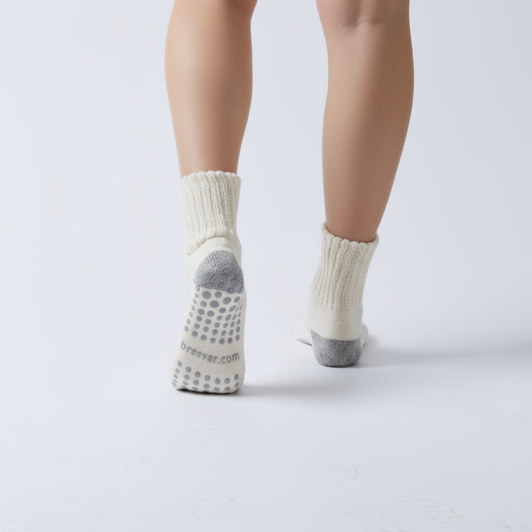 Women's Work From Home Socks with Relaxed Cuff and Non-Slip Grip
