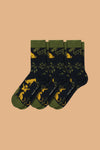3-Pack collectible art crew socks with animal designs