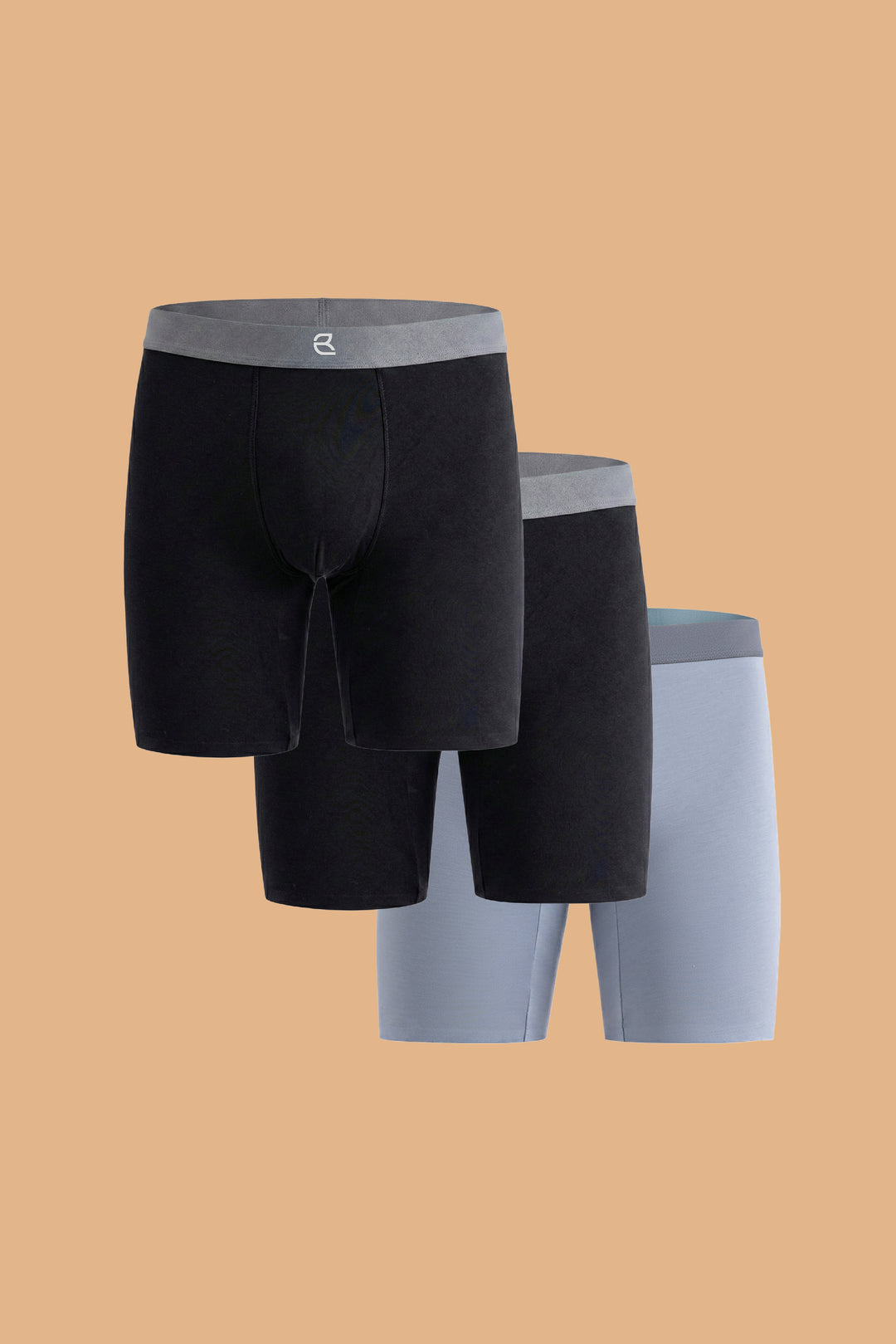 3-Pack Men’s Seamless Anti-Chafe Long Boxer Brief