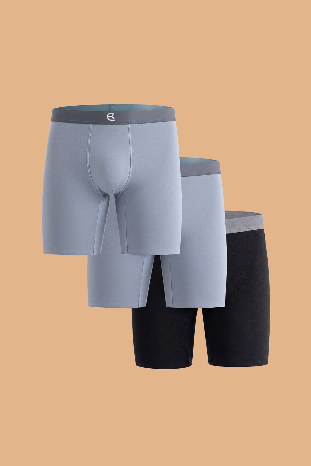 3-Pack Men’s Seamless Anti-Chafe Long Boxer Brief