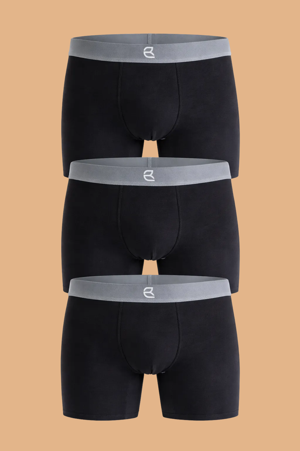 3-Pack Men’s Seamless Anti-Chafe Long Boxer Brief Gray
