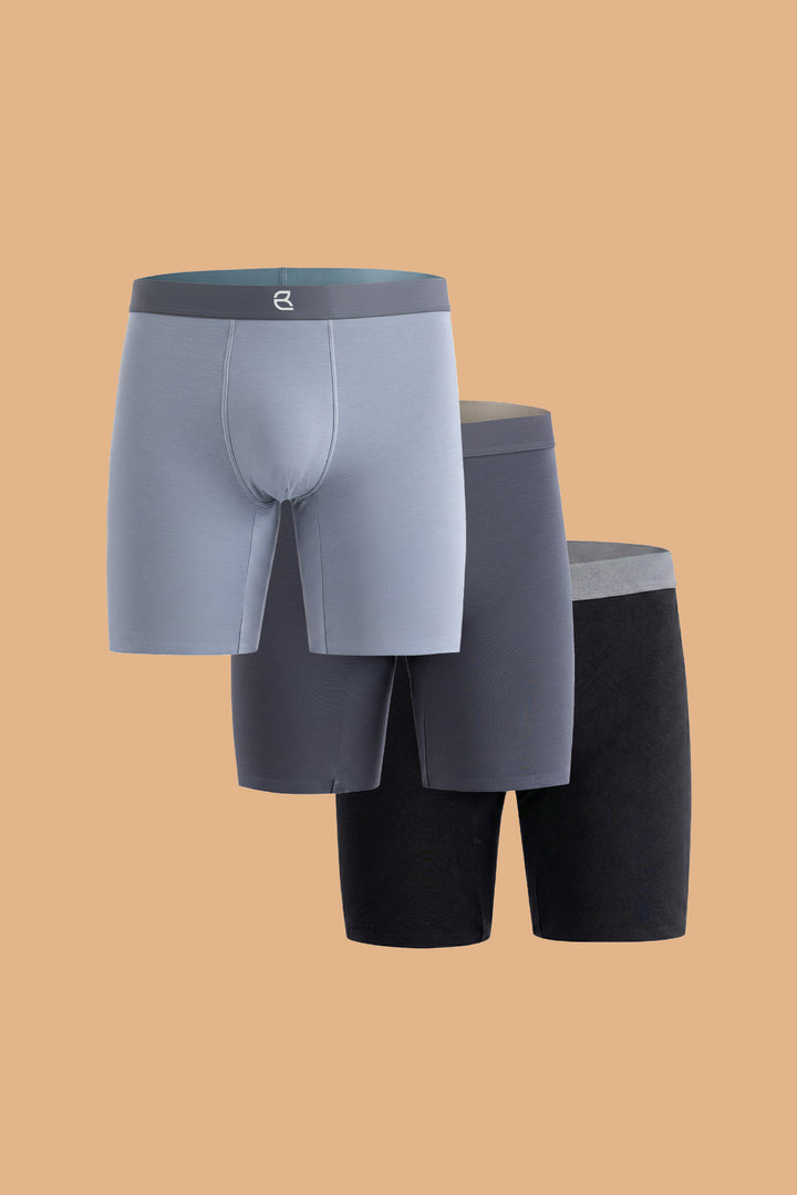 3-Pack Men’s Seamless Anti-Chafe Long Boxer Brief