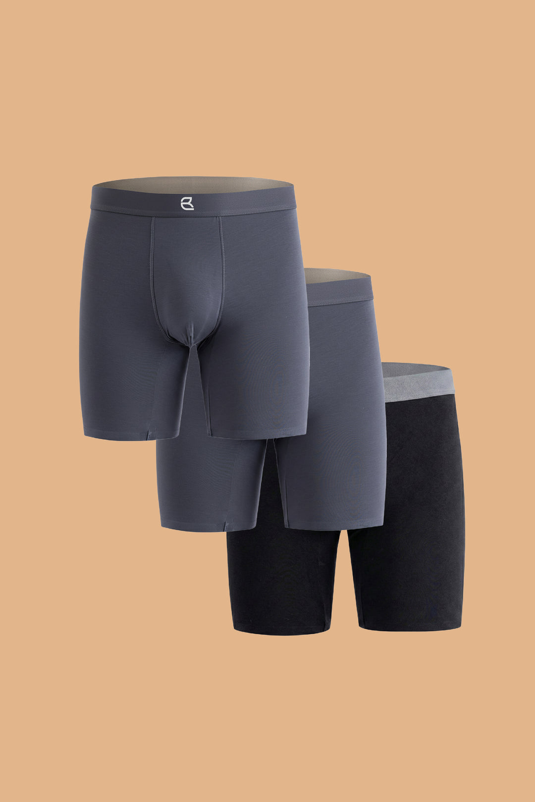 3-Pack Men’s Seamless Anti-Chafe Long Boxer Brief