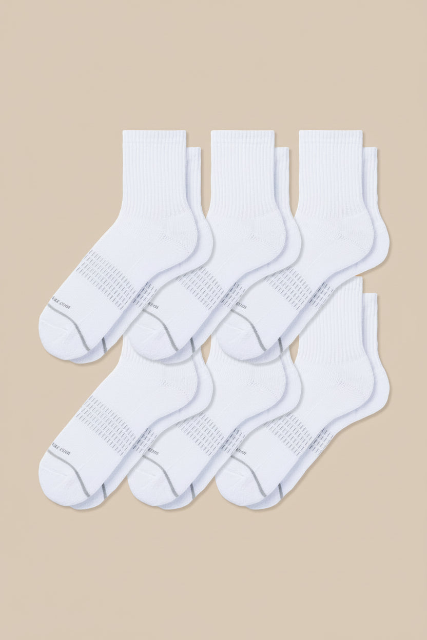 Set of three pairs of 3D sport socks with cushioned support, breathable mesh design, and moisture-wicking fabric—ideal for running, training, and daily workouts.