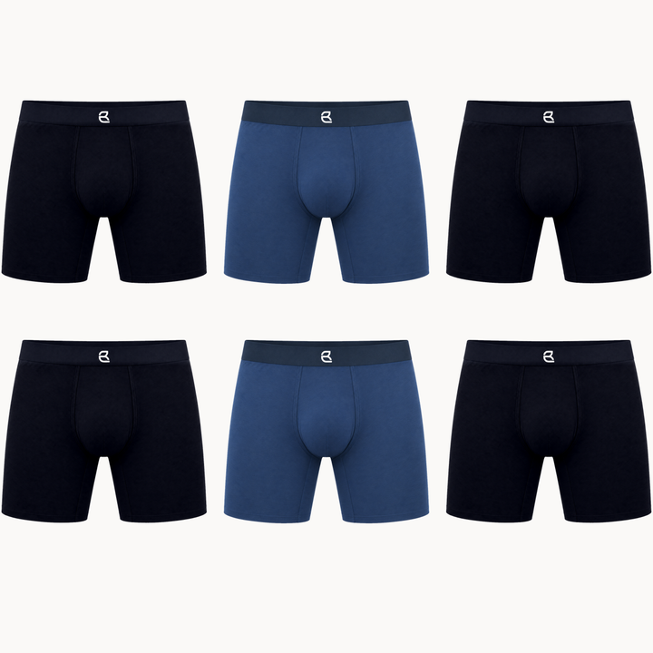6-Pack Men’s Seamless Anti-Chafe Long Boxer Brief
