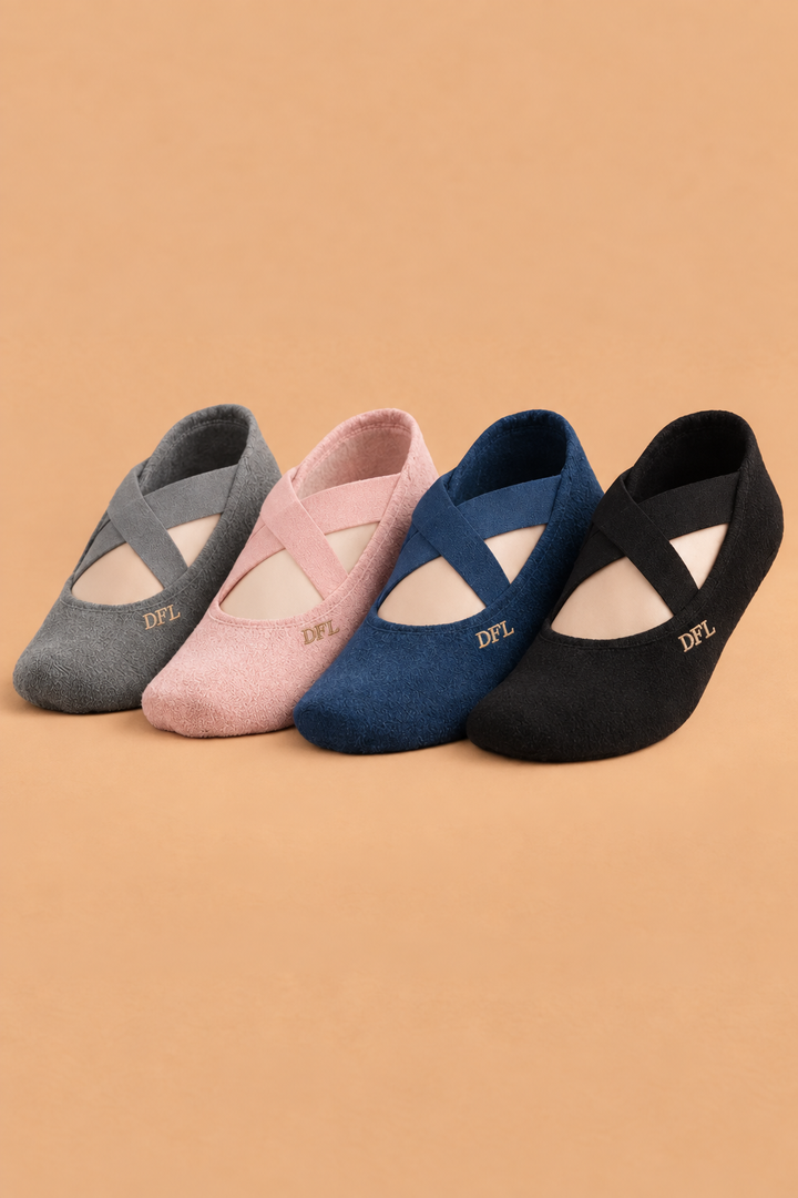 4-Pack Pilates Grip Socks for Women