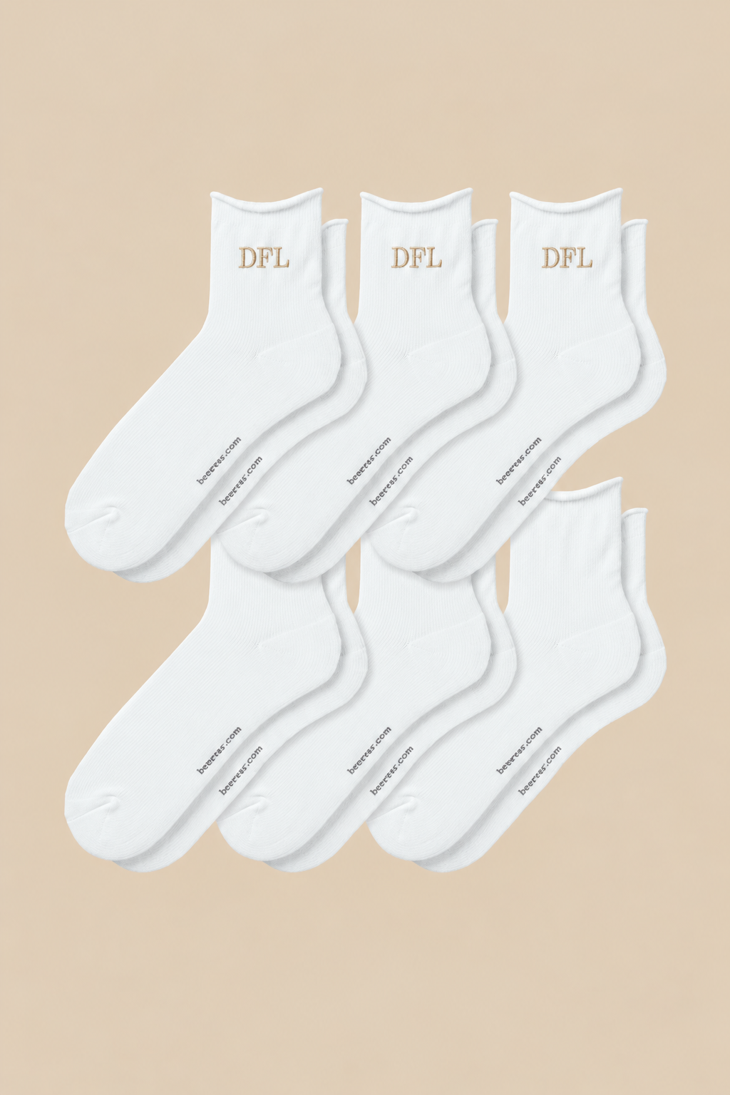 6-Pack Women's Roll Top Socks