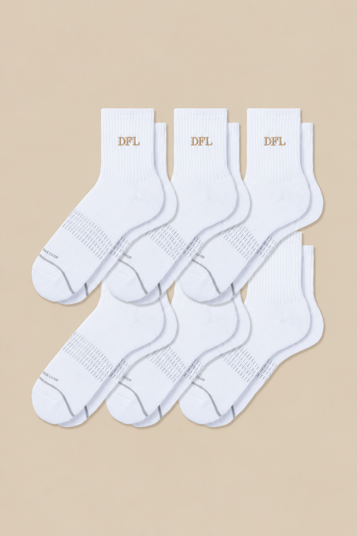 6-Pack Men's 3D Sports Crew Socks