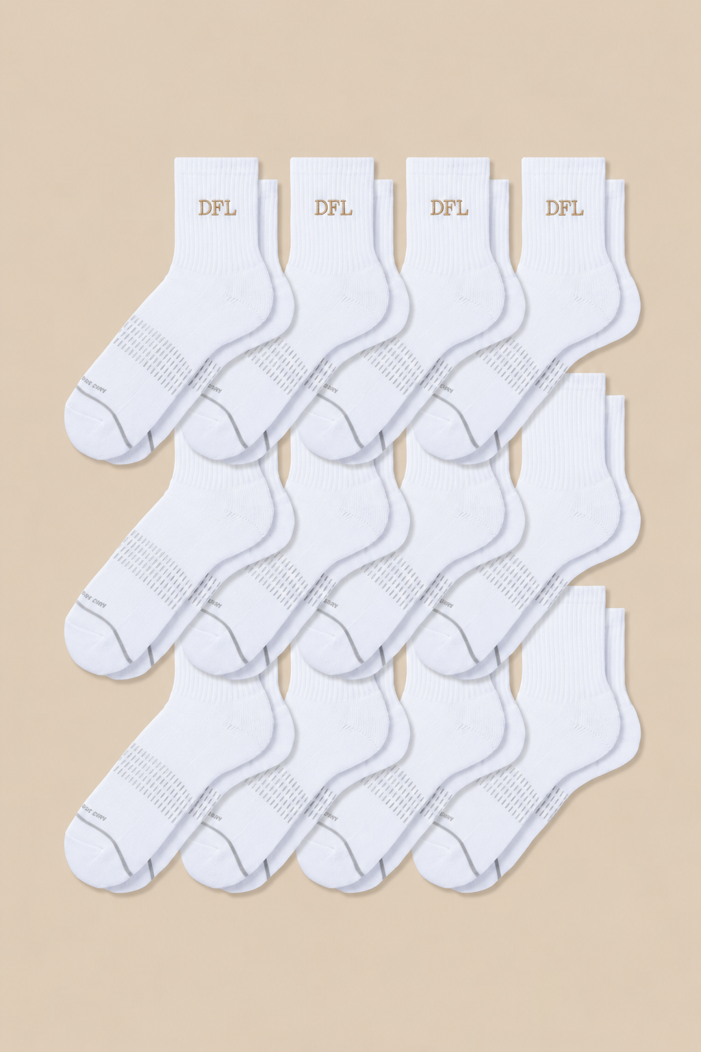 12-Pack Women's 3D Sports Crew Socks