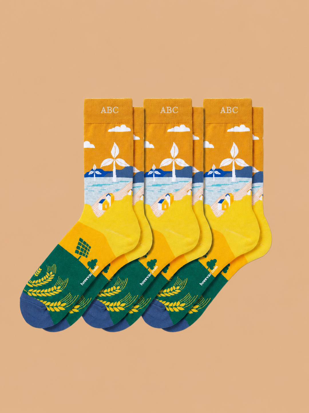 3-Pack Collectible Art Crew Socks – Clean Energy & Climate Action