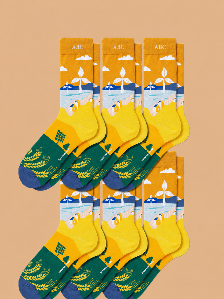 6-Pack Collectible Art Crew Socks – Clean Energy & Climate Action
