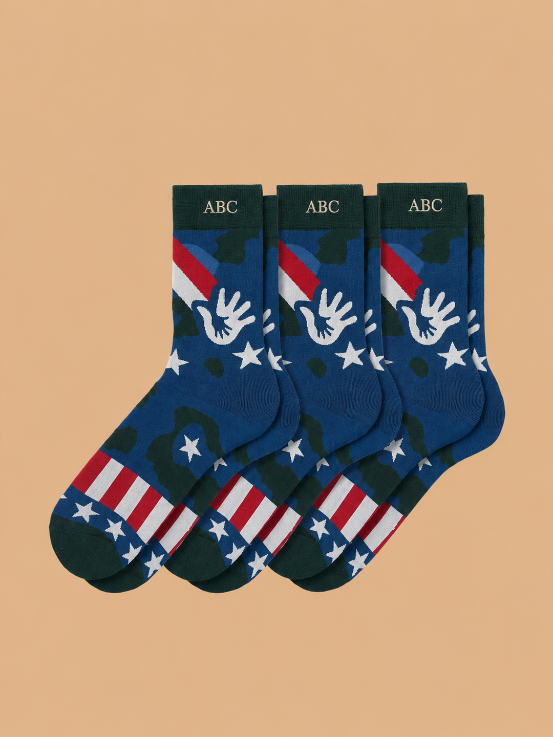 3-Pack Collectible Art Crew Socks – Veterans & Military Families