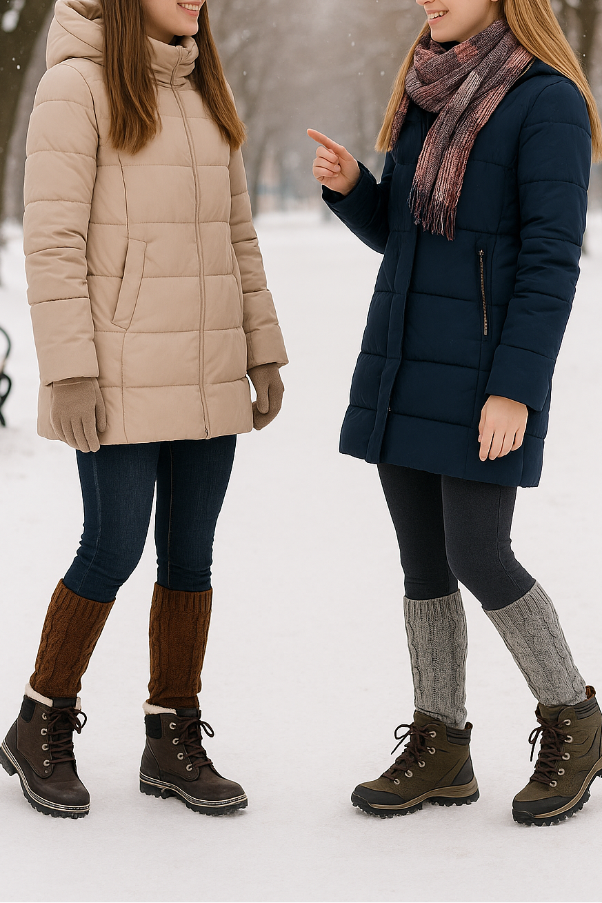 4-Pack Women’s Knit Winter Leg Warmers Slouch Knee-High — slouch fit layered above boots