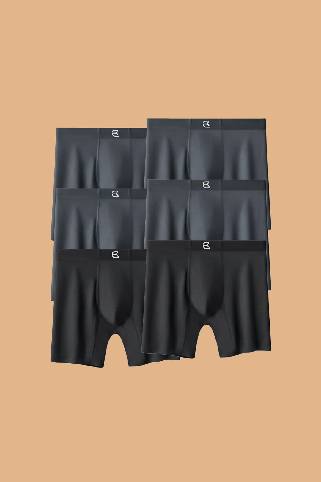 Breevar Men's Modal Performance Long Boxer Brief 6pack