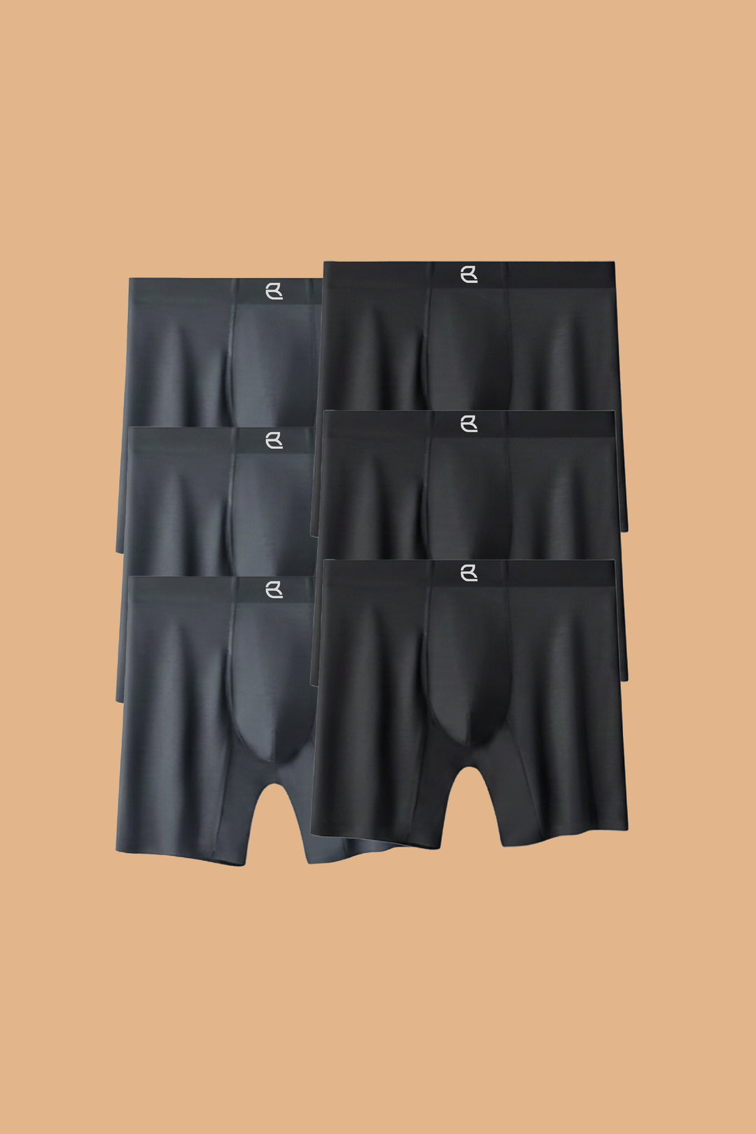 Breevar Men's Modal Performance Long Boxer Brief 6pack