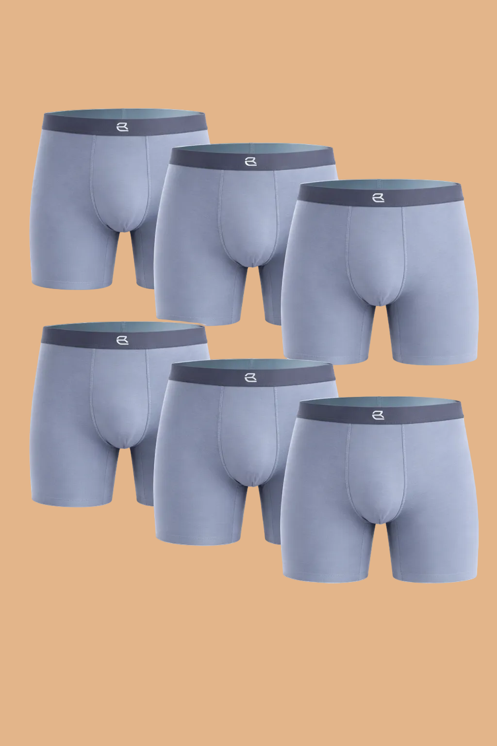 6-pack Men’s Seamless Anti-Chafe Long Boxer Brief