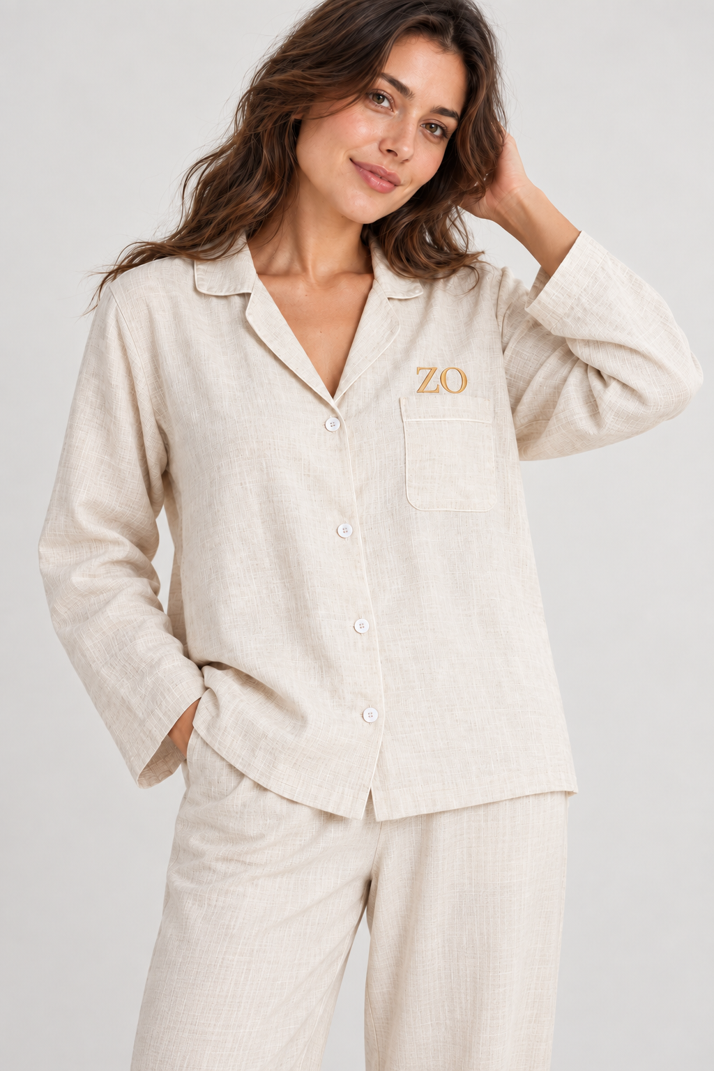 Women's Long-Sleeve Hemp Sleepwear