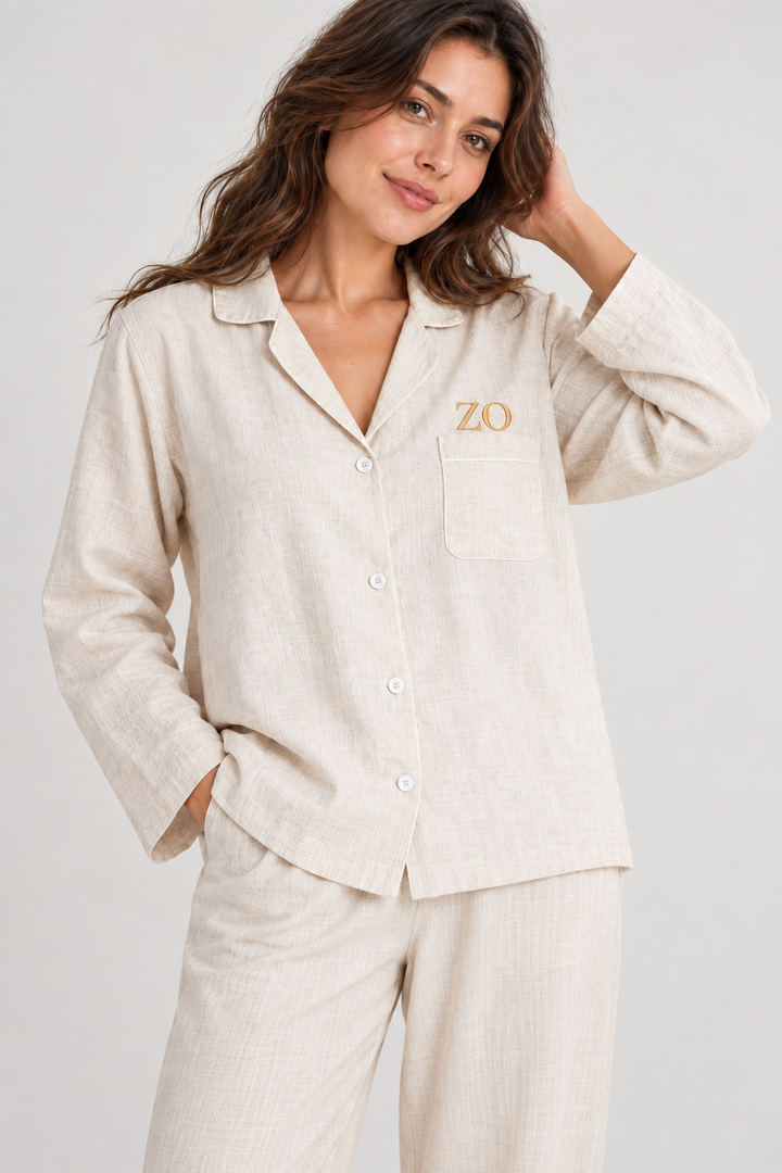 Women's Long-Sleeve Hemp Sleepwear