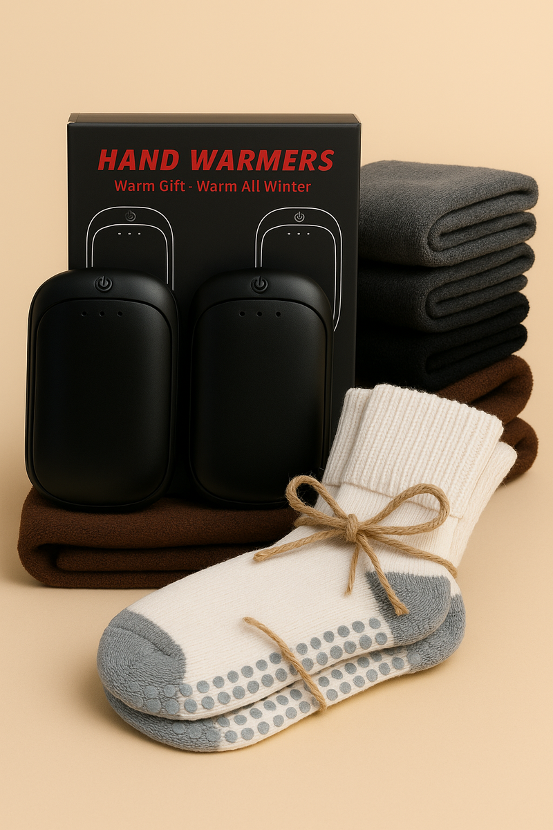 His Stay Warm Bundle with hand warmers and socks