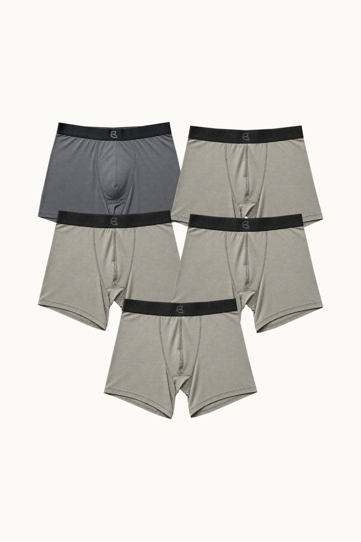 5-Pack Men's Modal Boxer Briefs – Ultra-Soft & Breathable Modal Underwear (60s Fine Yarn) | S–2XL
