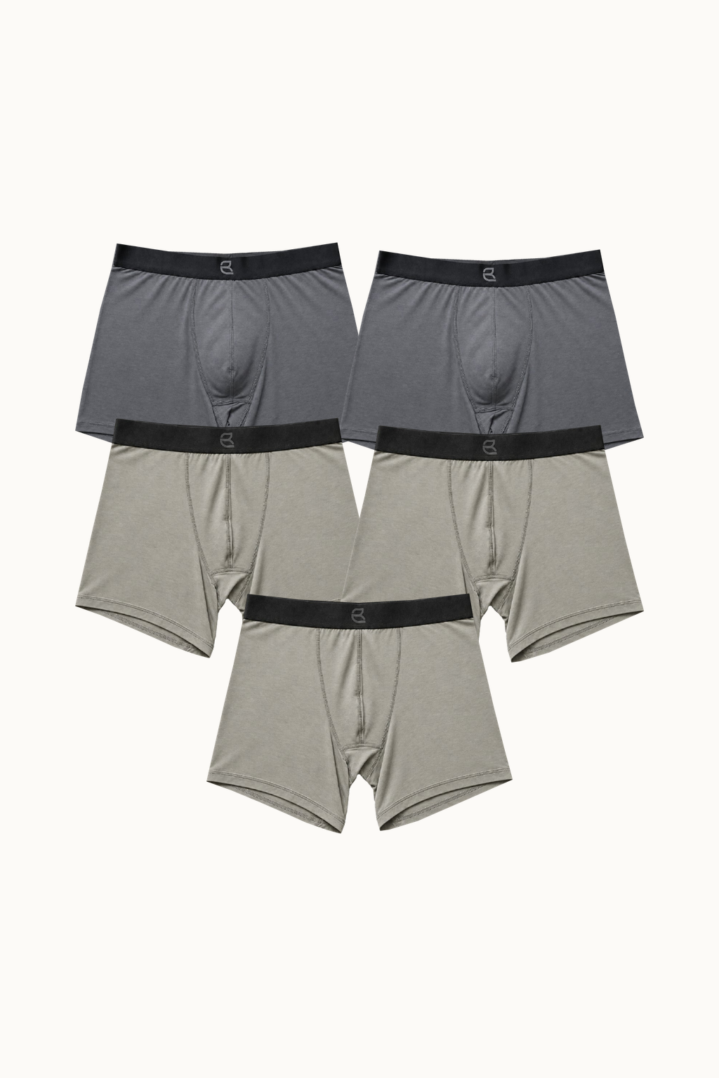 5-Pack Men's Modal Boxer Briefs – Ultra-Soft & Breathable Modal Underwear (60s Fine Yarn) | S–2XL