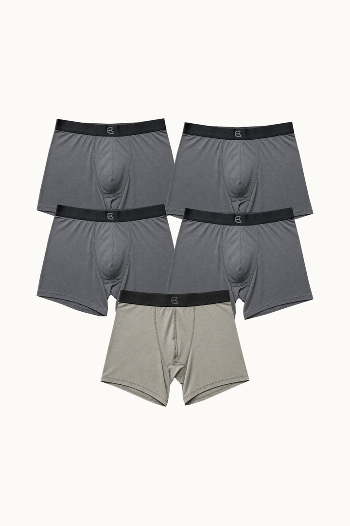 5-Pack Men's Modal Boxer Briefs – Ultra-Soft & Breathable Modal Underwear (60s Fine Yarn) | S–2XL