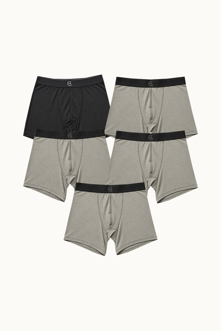 5-Pack Men's Modal Boxer Briefs – Ultra-Soft & Breathable Modal Underwear (60s Fine Yarn) | S–2XL