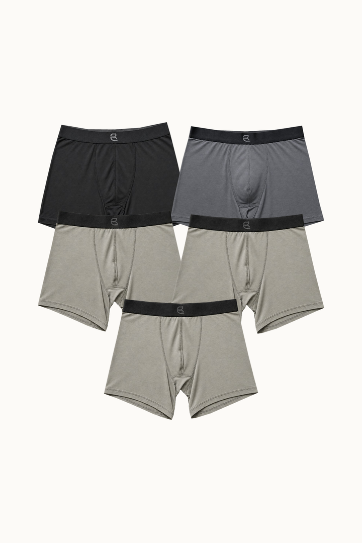 5-Pack Men's Modal Boxer Briefs – Ultra-Soft & Breathable Modal Underwear (60s Fine Yarn) | S–2XL