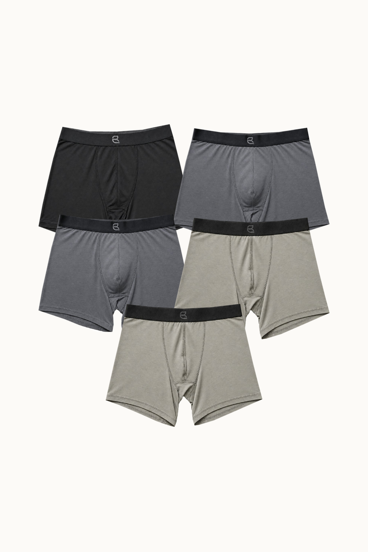 5-Pack Men's Modal Boxer Briefs – Ultra-Soft & Breathable Modal Underwear (60s Fine Yarn) | S–2XL