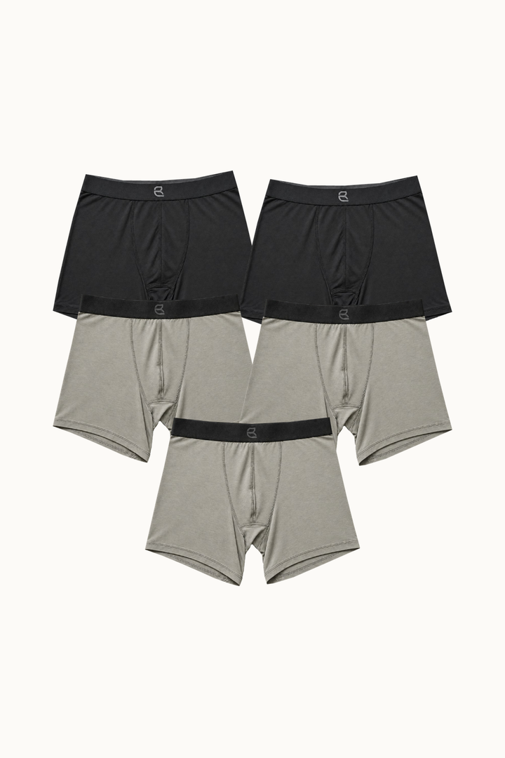 5-Pack Men's Modal Boxer Briefs – Ultra-Soft & Breathable Modal Underwear (60s Fine Yarn) | S–2XL