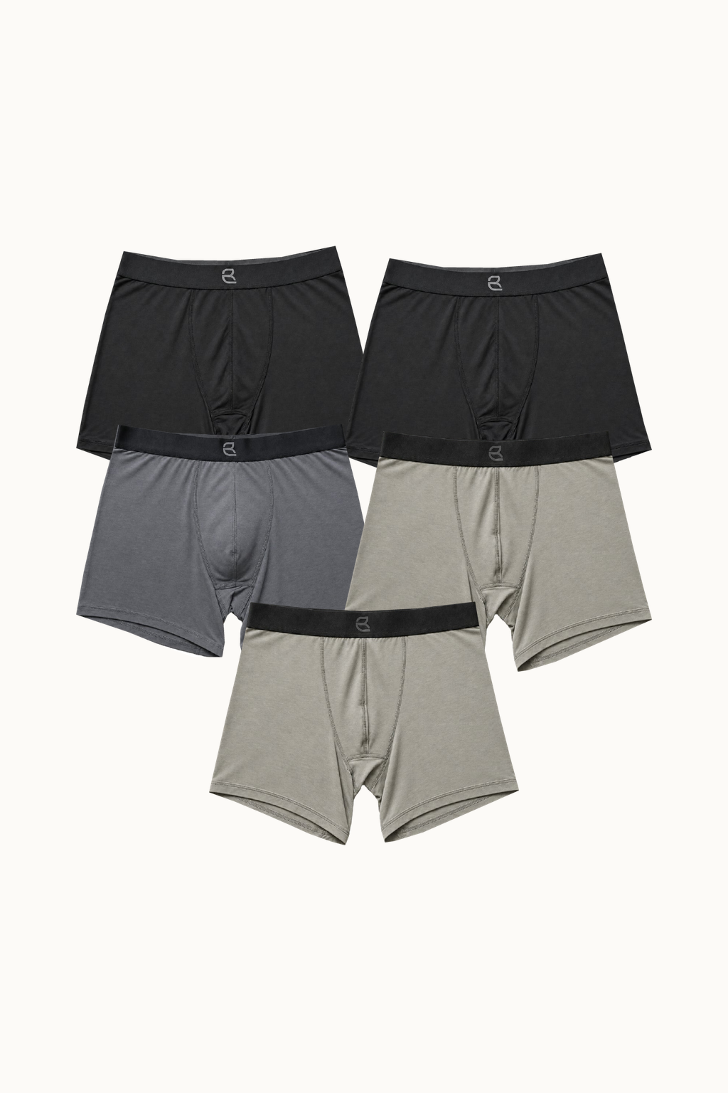 5-Pack Men's Modal Boxer Briefs – Ultra-Soft & Breathable Modal Underwear (60s Fine Yarn) | S–2XL