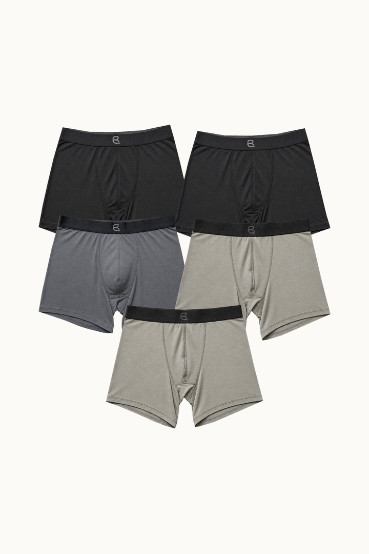 5-Pack Men's Modal Boxer Briefs – Ultra-Soft & Breathable Modal Underwear (60s Fine Yarn) | S–2XL