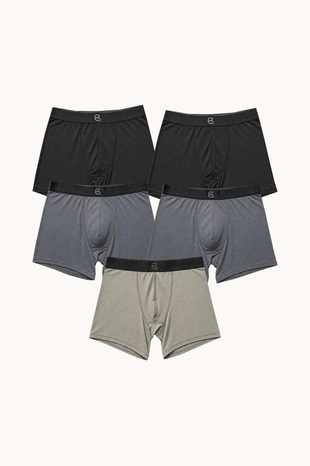 5-Pack Men's Modal Boxer Briefs – Ultra-Soft & Breathable Modal Underwear (60s Fine Yarn) | S–2XL