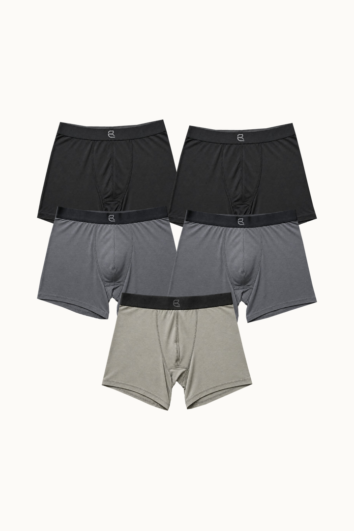 5-Pack Men's Modal Boxer Briefs – Ultra-Soft & Breathable Modal Underwear (60s Fine Yarn) | S–2XL