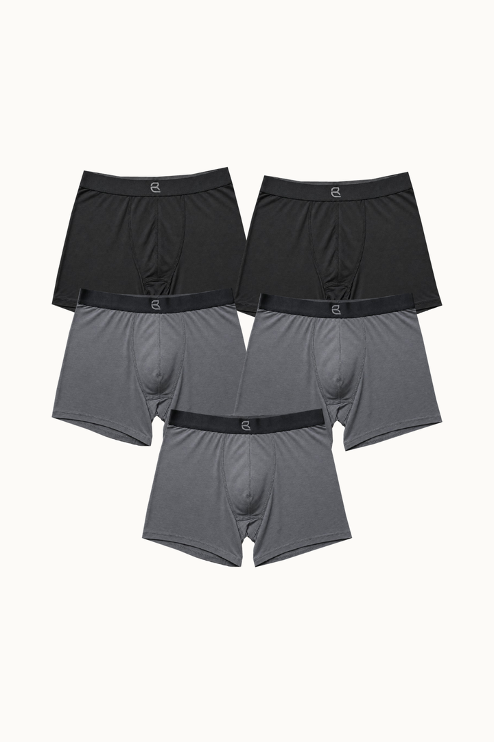 5-Pack Men's Modal Boxer Briefs – Ultra-Soft & Breathable Modal Underwear (60s Fine Yarn) | S–2XL