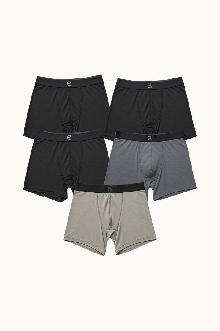 5-Pack Men's Modal Boxer Briefs – Ultra-Soft & Breathable Modal Underwear (60s Fine Yarn) | S–2XL