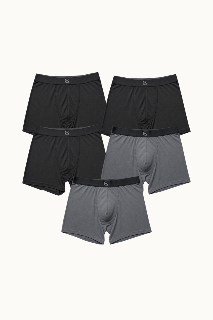 5-Pack Men's Modal Boxer Briefs – Ultra-Soft & Breathable Modal Underwear (60s Fine Yarn) | S–2XL