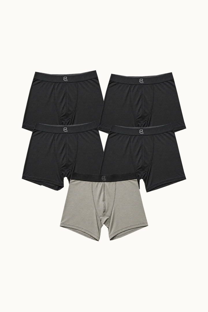 5-Pack Men's Modal Boxer Briefs – Ultra-Soft & Breathable Modal Underwear (60s Fine Yarn) | S–2XL