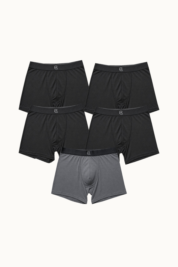 5-Pack Men's Modal Boxer Briefs – Ultra-Soft & Breathable Modal Underwear (60s Fine Yarn) | S–2XL