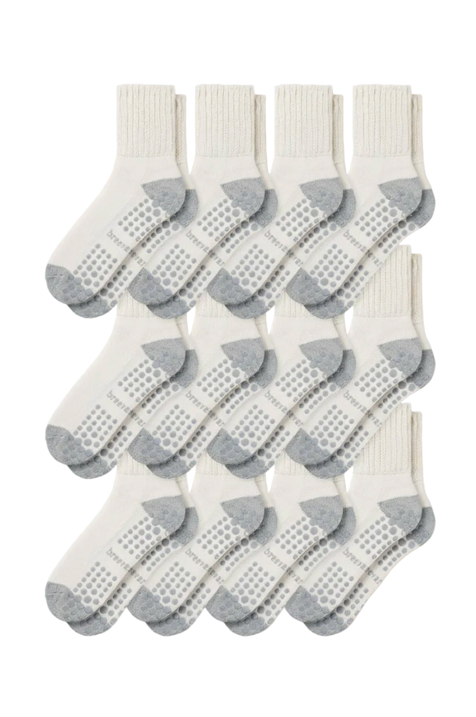 12-Pack Men's Work From Home Crew Socks with Relaxed Cuff and Non-Slip Grip