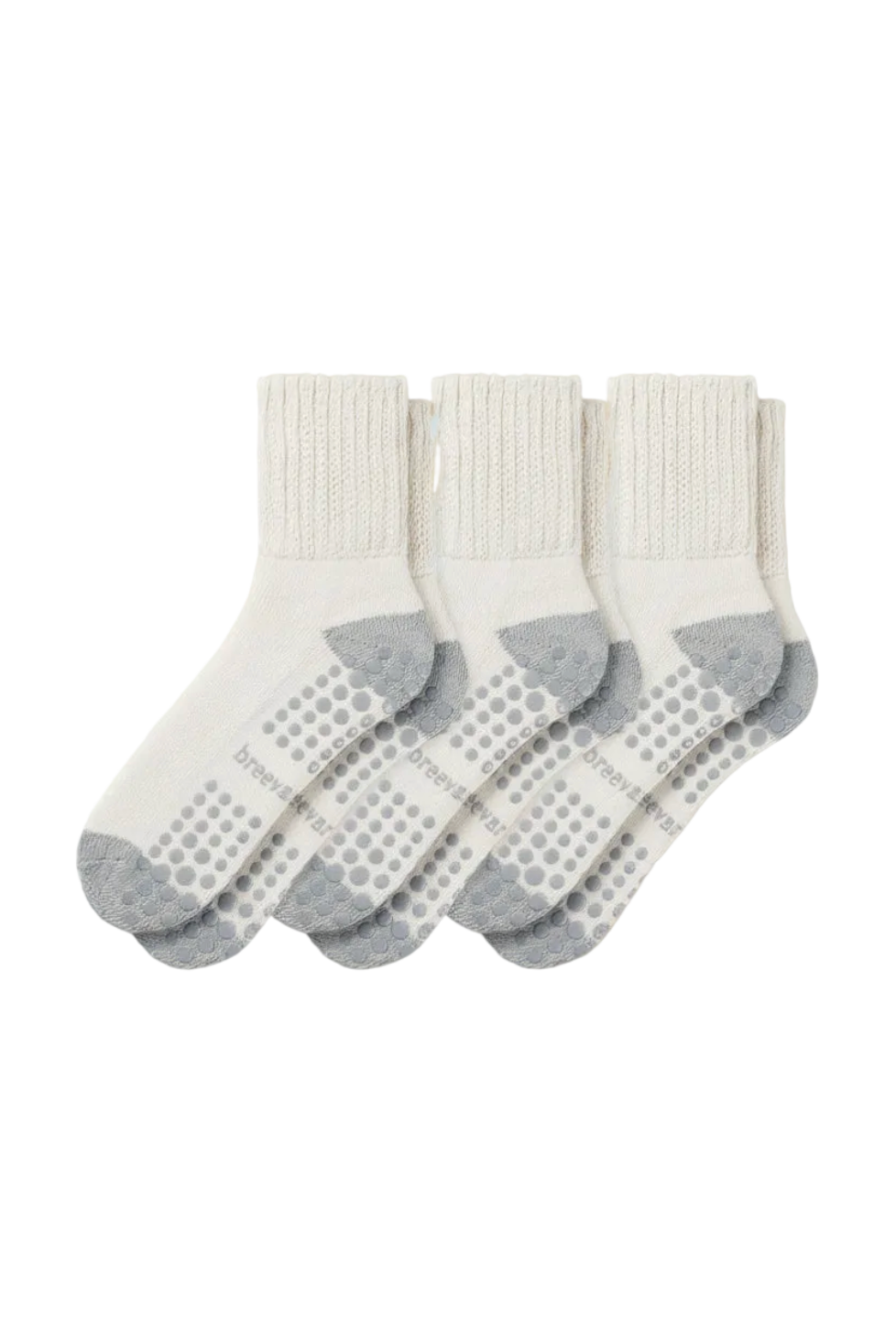 3-Pack Women's Work From Home Socks with Relaxed Cuff and Non-Slip Grip