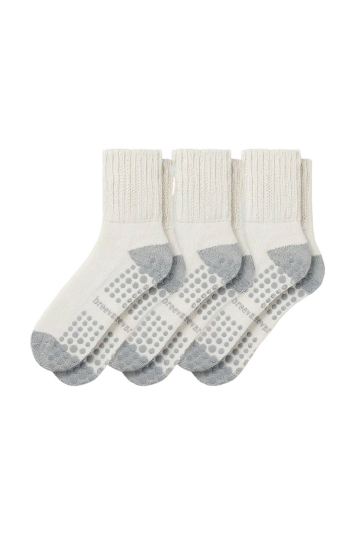 3-Pack Women's Work From Home Socks with Relaxed Cuff and Non-Slip Grip